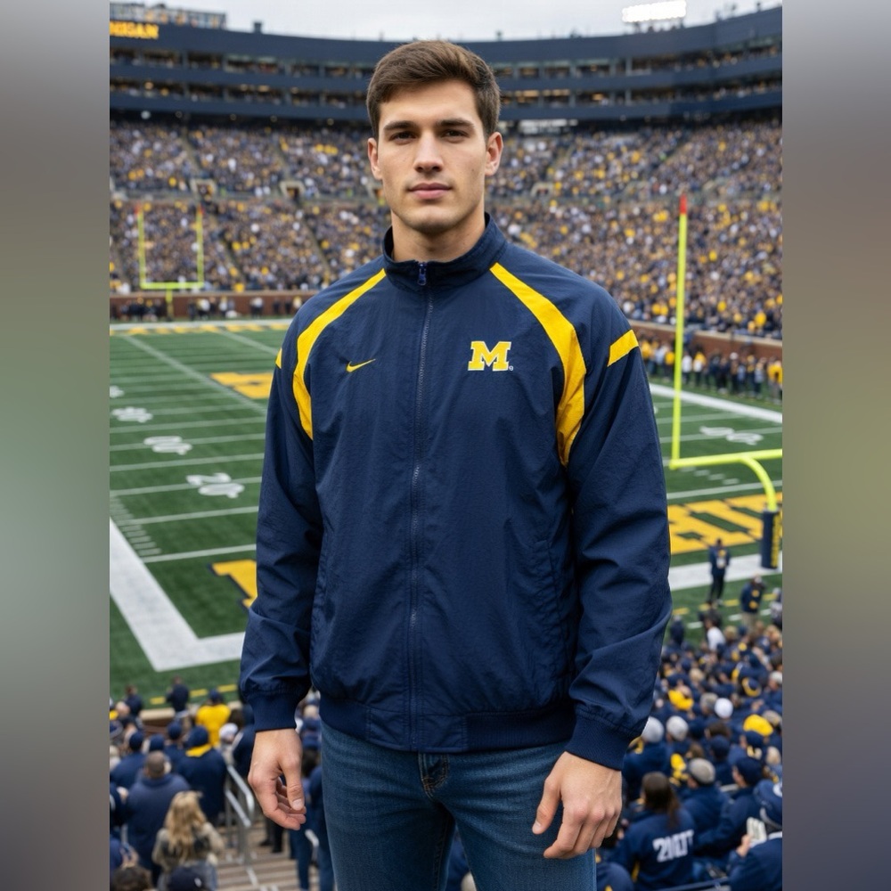 Nike Team University of Michigan Wolverines Windbreaker Jacket Youth Large 16-18